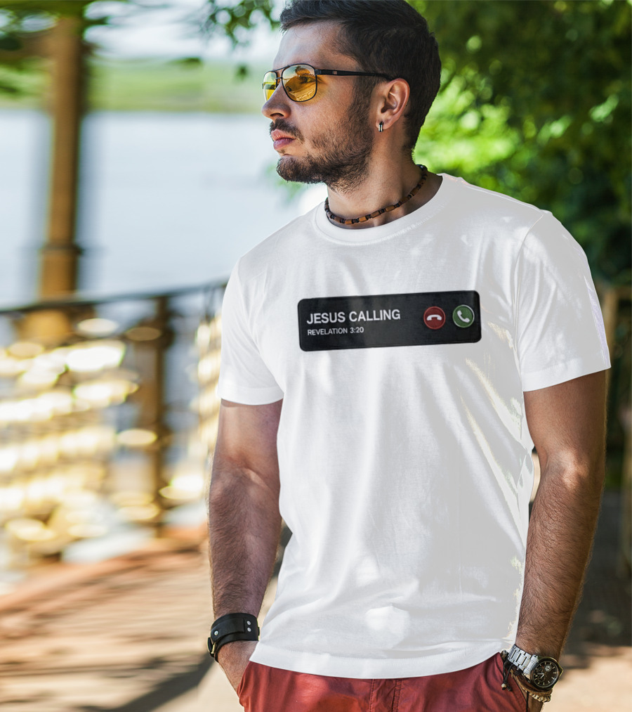 Jesus Calling Revelation 3 20 Christian Phone T-Shirt