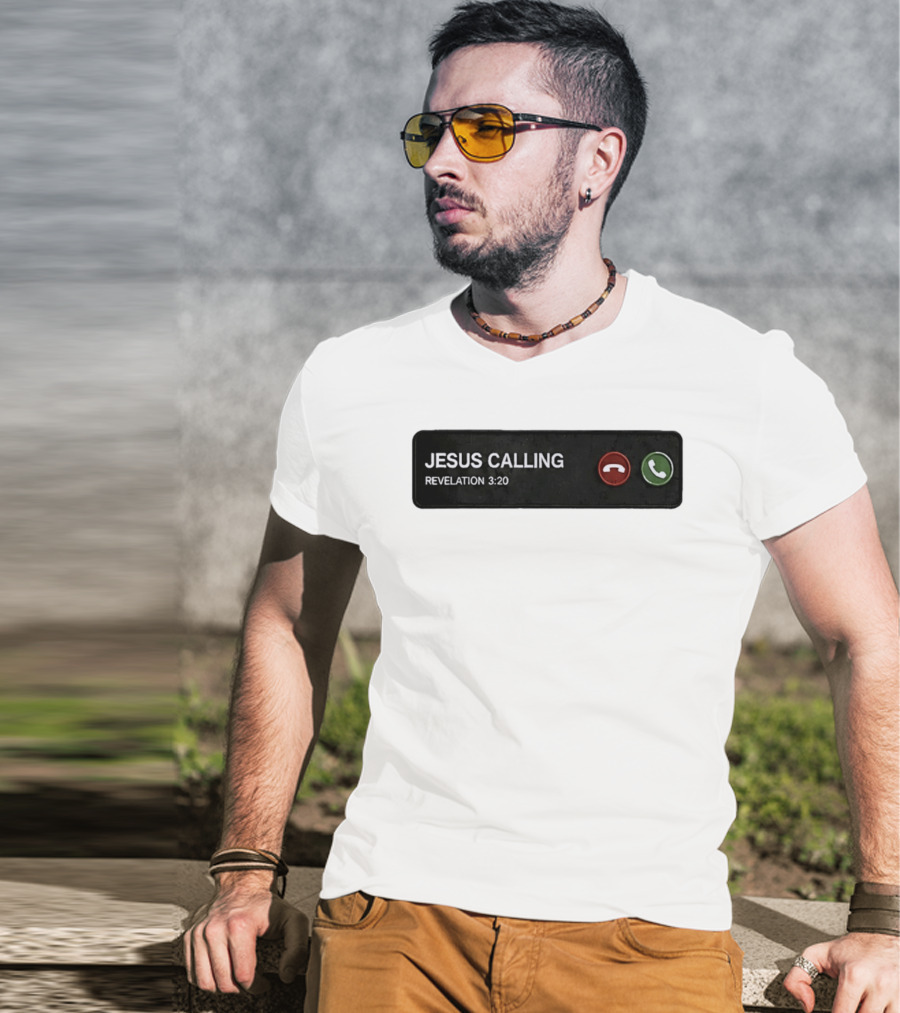 Jesus Calling Revelation 3 20 Christian Phone T-Shirt