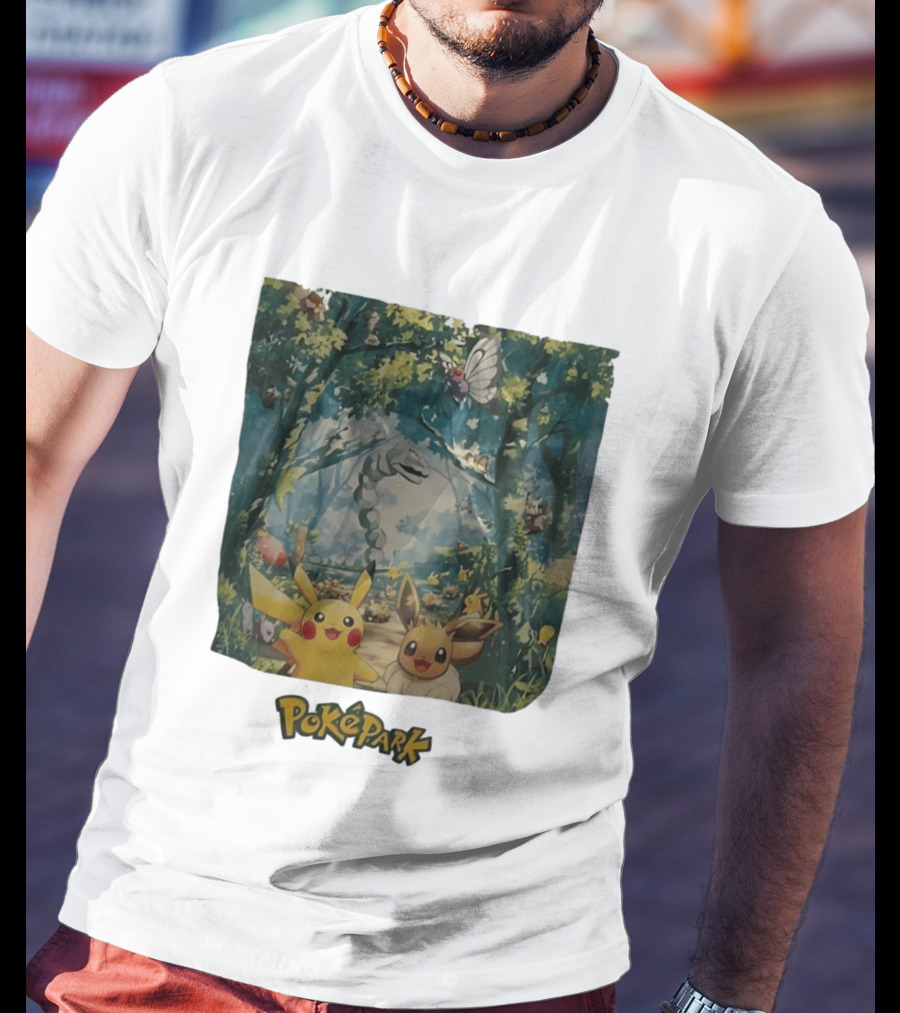 Pikachu Eevee PokéPark Kanto Forest Onix Butterfree Scene T-Shirt