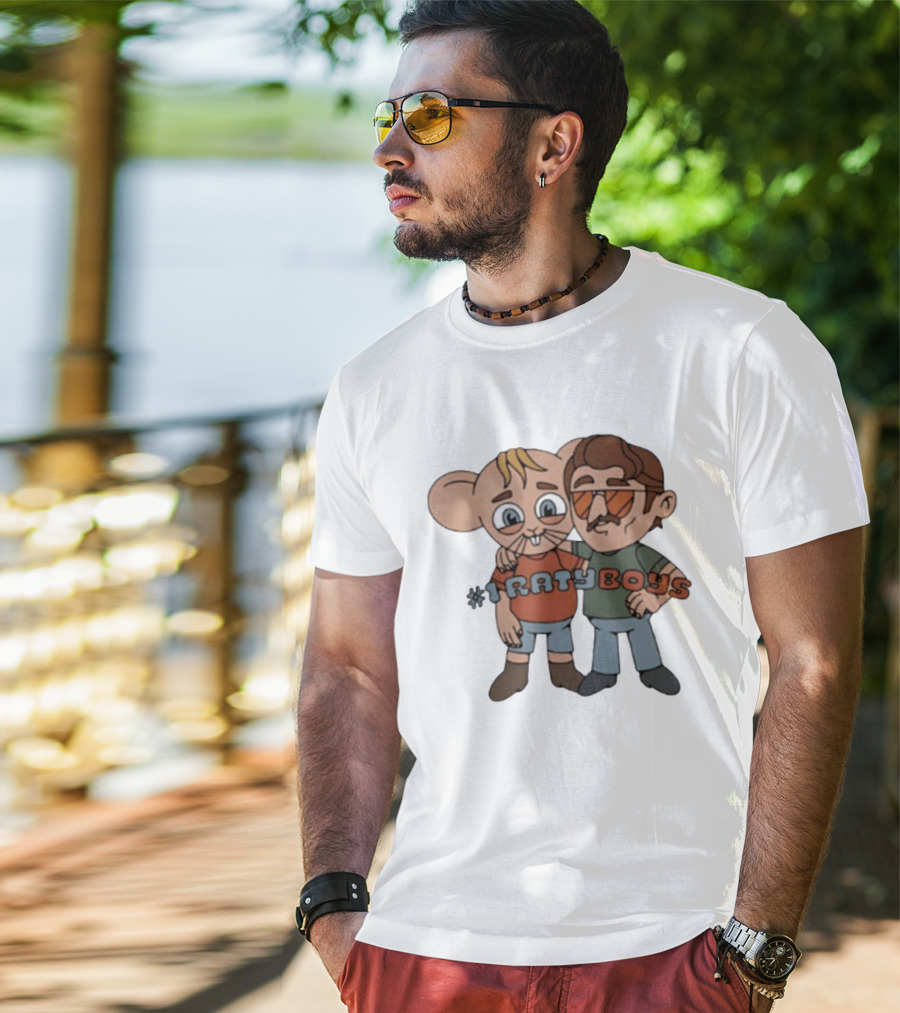 Ratyboys Cartoon Characters With Mouse And Sunglasses Duo T-Shirt