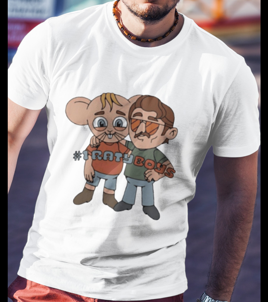 Ratyboys Cartoon Characters With Mouse And Sunglasses Duo T-Shirt