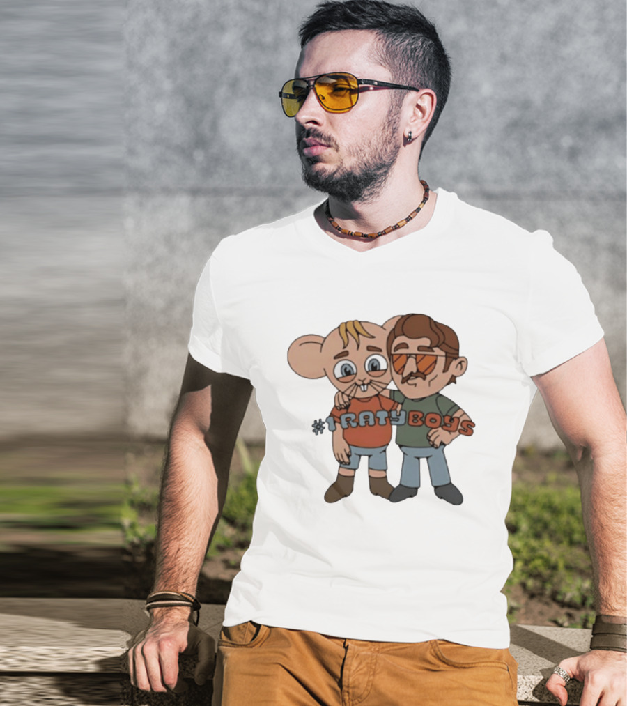 Ratyboys Cartoon Characters With Mouse And Sunglasses Duo T-Shirt