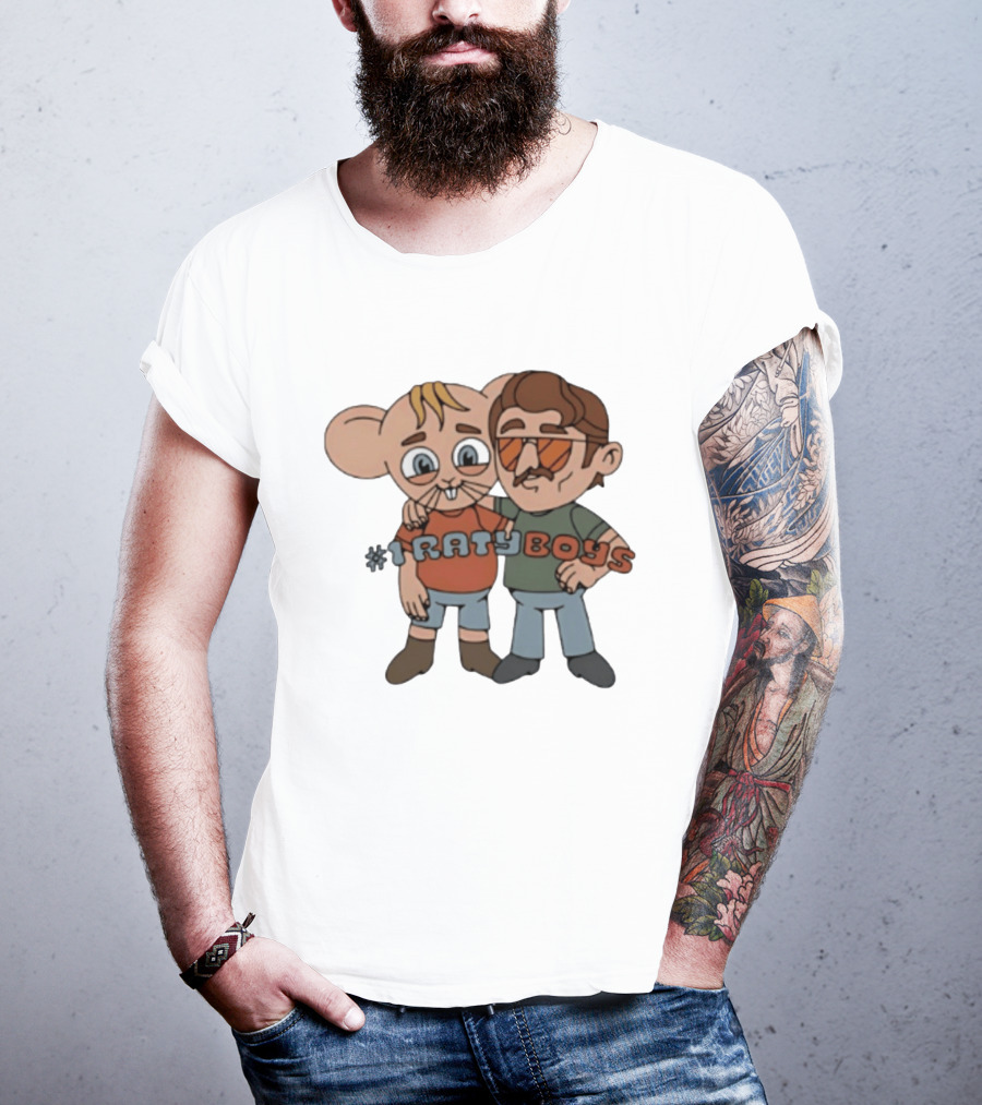 Ratyboys Cartoon Characters With Mouse And Sunglasses Duo T-Shirt