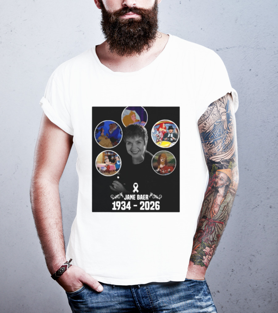 Jane Baer 1934 2026 Beauty And The Beast Sleeping Beauty Dumbo Mary Poppins Fox And The Hound Mickey Mouse T-Shirt