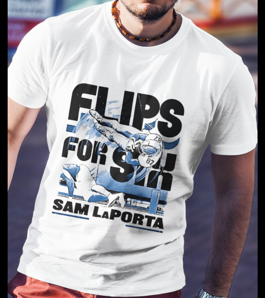 Sam Laporta Flips For Six Detroit Football T-Shirt