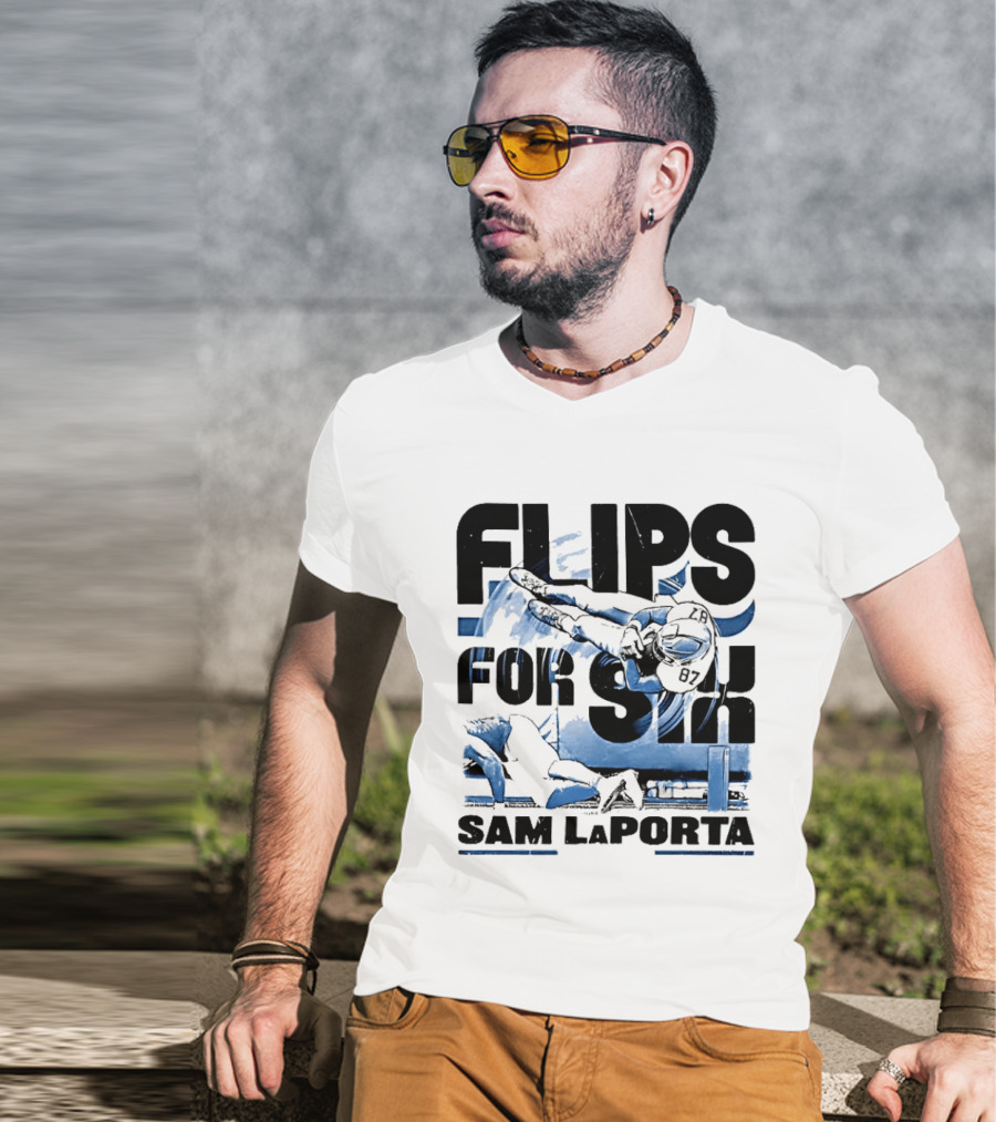 Sam Laporta Flips For Six Detroit Football T-Shirt