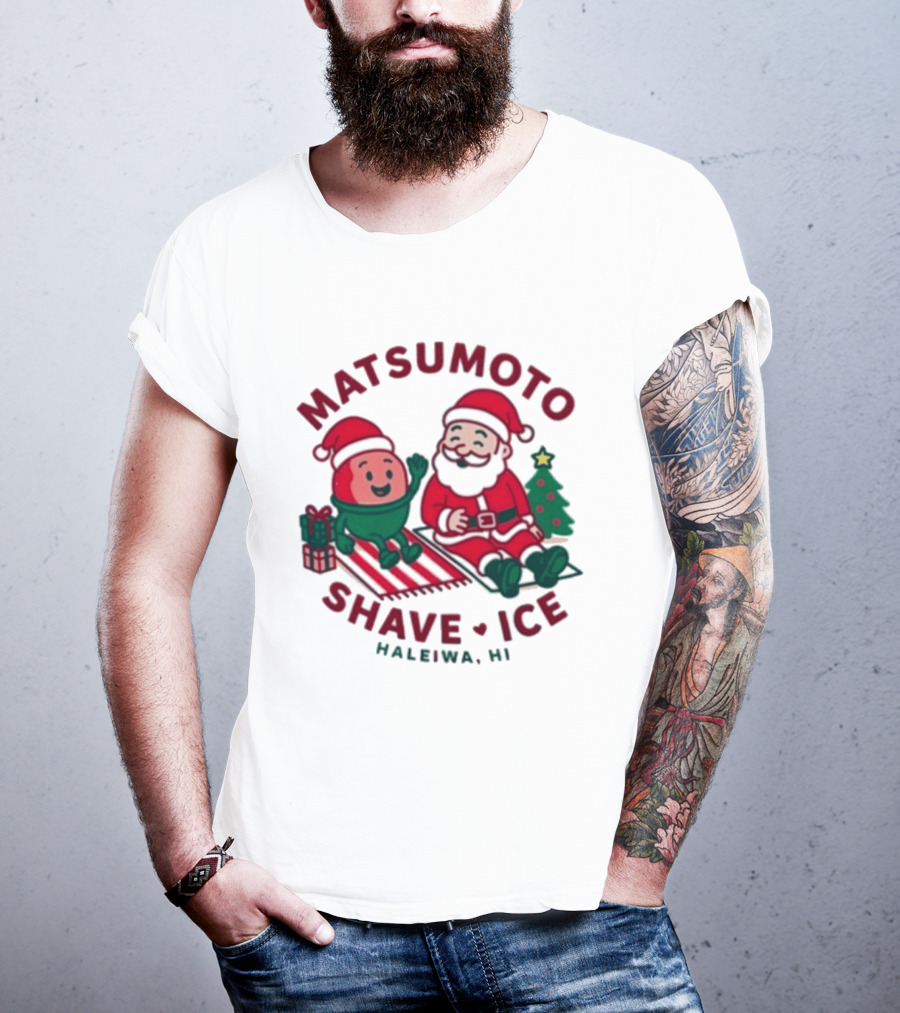 Matsumoto Shave Ice Christmas Haleiwa HI Santa Holiday 2025 T-Shirt