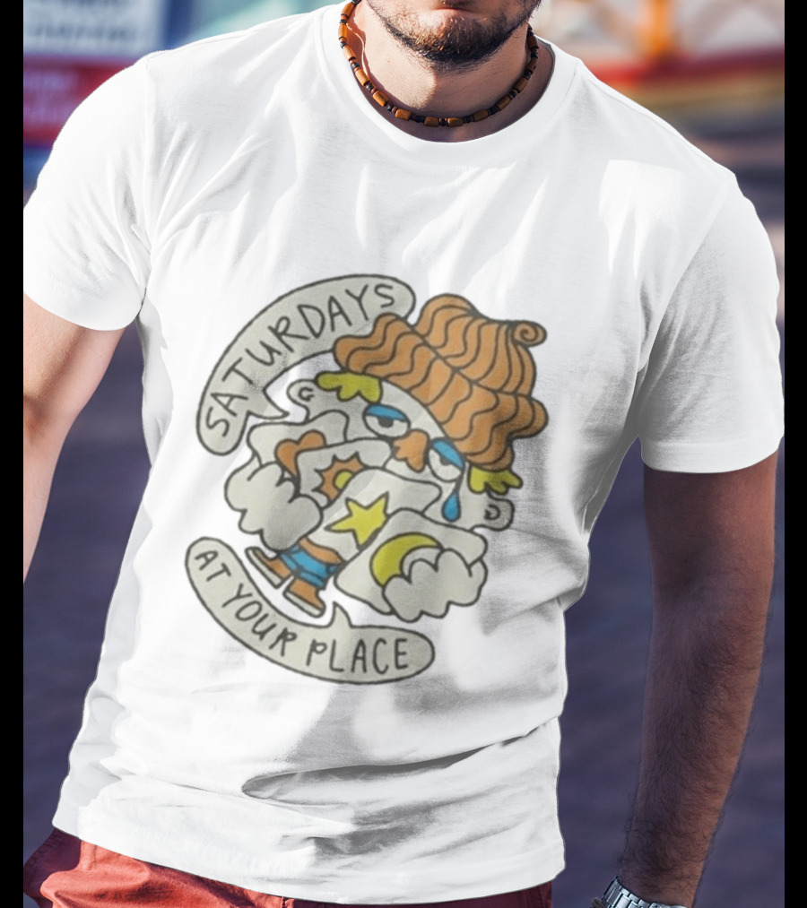 Saturdays At Your Place Cartoon Character With Beanie T-Shirt