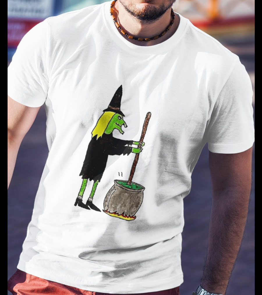 Witch Stirring Cauldron Soup Season Halloween Magic T-Shirt