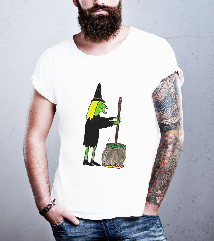 Witch Stirring Cauldron Soup Season Halloween Magic T-Shirt