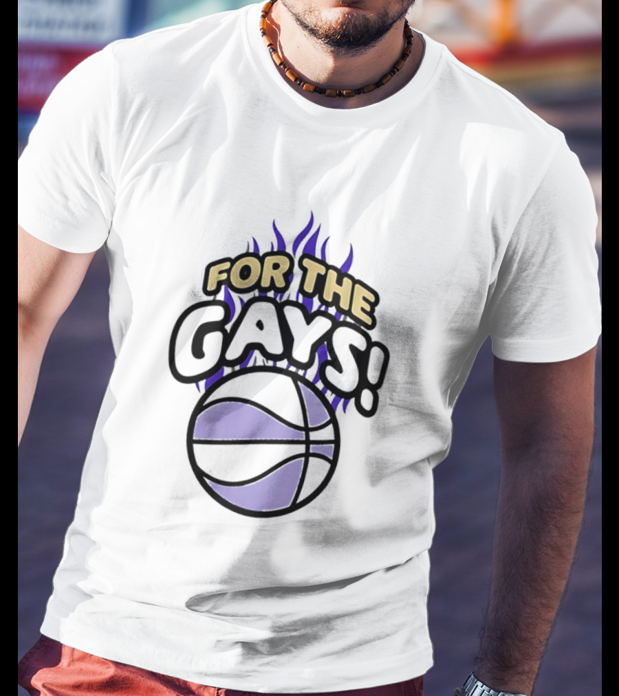 For The Gays Basketball Pride Equality With Flaming Basketball T-Shirt