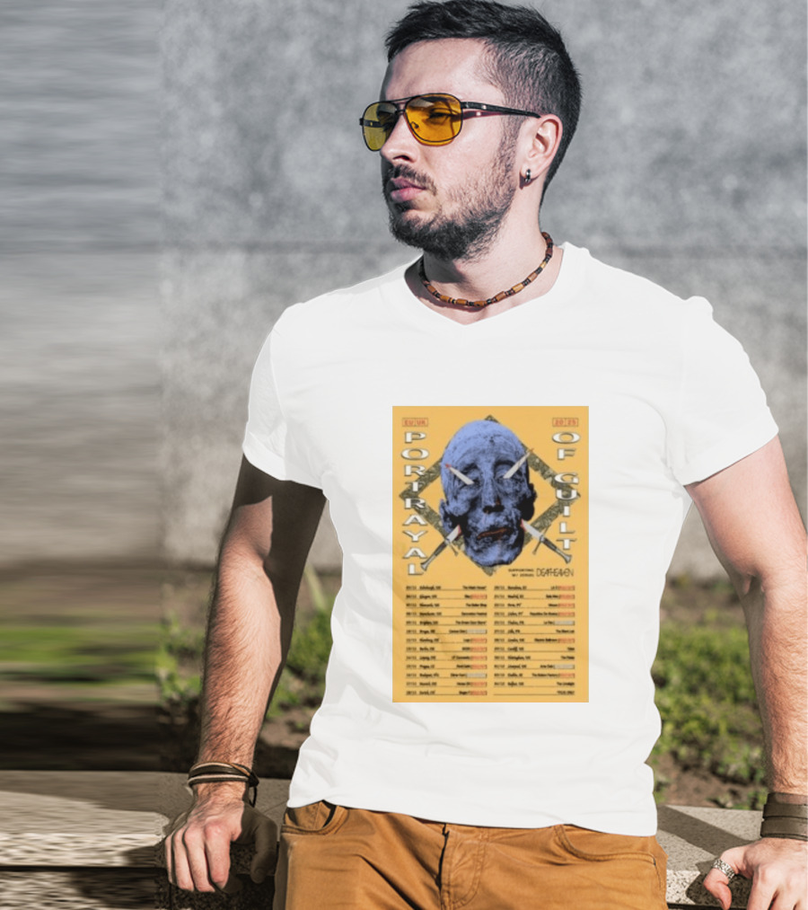 Portrayal Of Guilt Europe Tour 2025 Featuring Deafheaven Dates And Locations T-Shirt