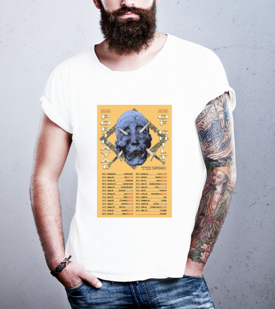Portrayal Of Guilt Europe Tour 2025 Featuring Deafheaven Dates And Locations T-Shirt