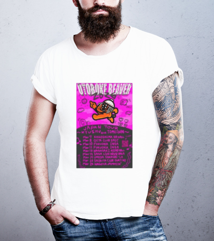 Otoboke Beaver Japan Tour 2026 Kyushu Tomiehan Kagoshima Oita Fukuoka Nagasaki Saga Umeda Shibuya Nagoya T-Shirt