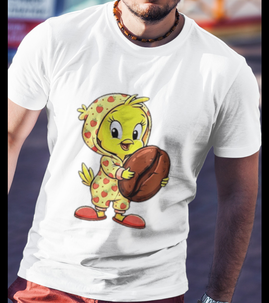 Tweety Coffee I Haven't Lost My Mind Half Of It Just Wandered Off Pajamas With Strawberry Onesie And Coffee Bean T-Shirt