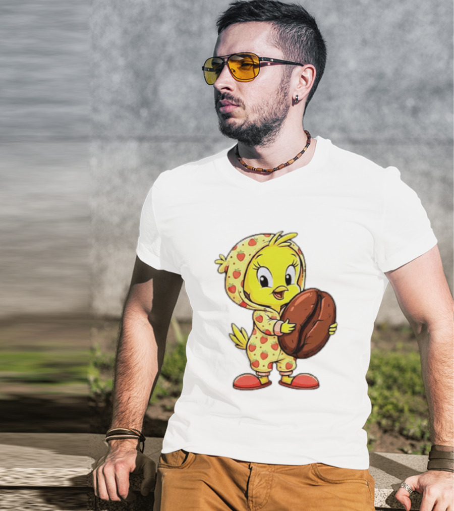 Tweety Coffee I Haven't Lost My Mind Half Of It Just Wandered Off Pajamas With Strawberry Onesie And Coffee Bean T-Shirt