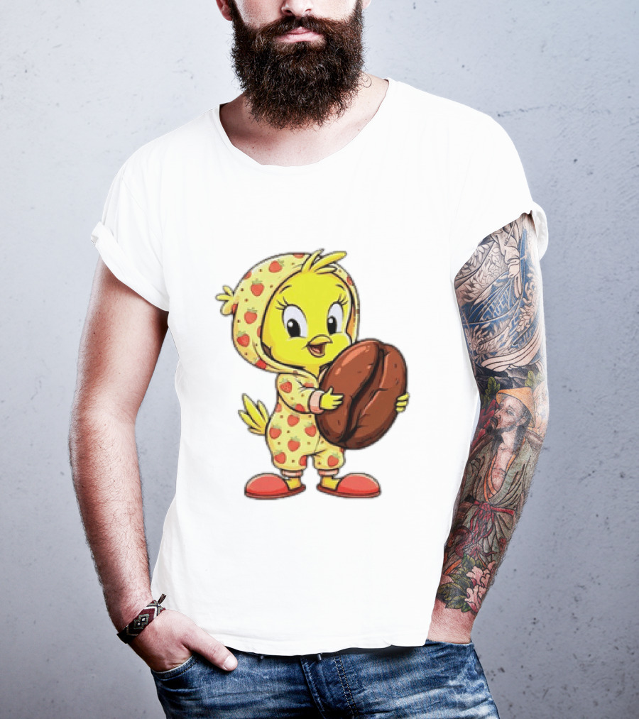 Tweety Coffee I Haven't Lost My Mind Half Of It Just Wandered Off Pajamas With Strawberry Onesie And Coffee Bean T-Shirt