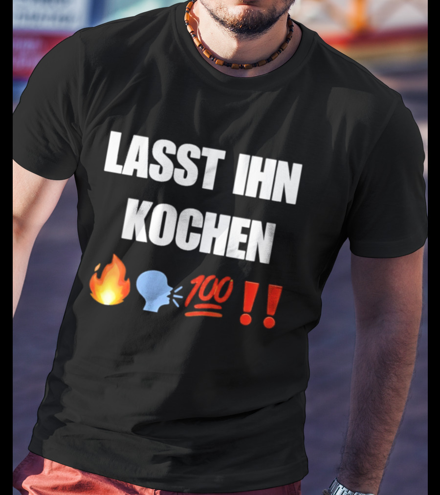 Lasst Ihn Kochen Fire Emoji Speech Bubble 100 Emoji Exclamation Points T-Shirt