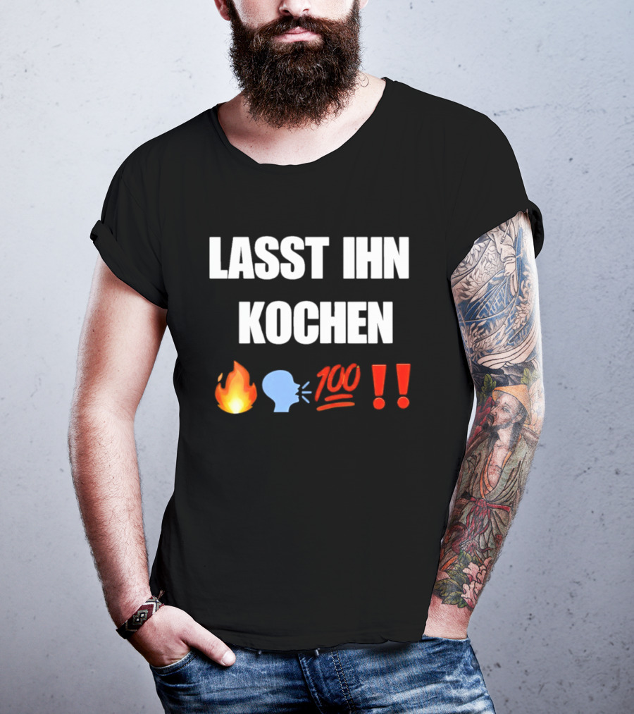 Lasst Ihn Kochen Fire Emoji Speech Bubble 100 Emoji Exclamation Points T-Shirt