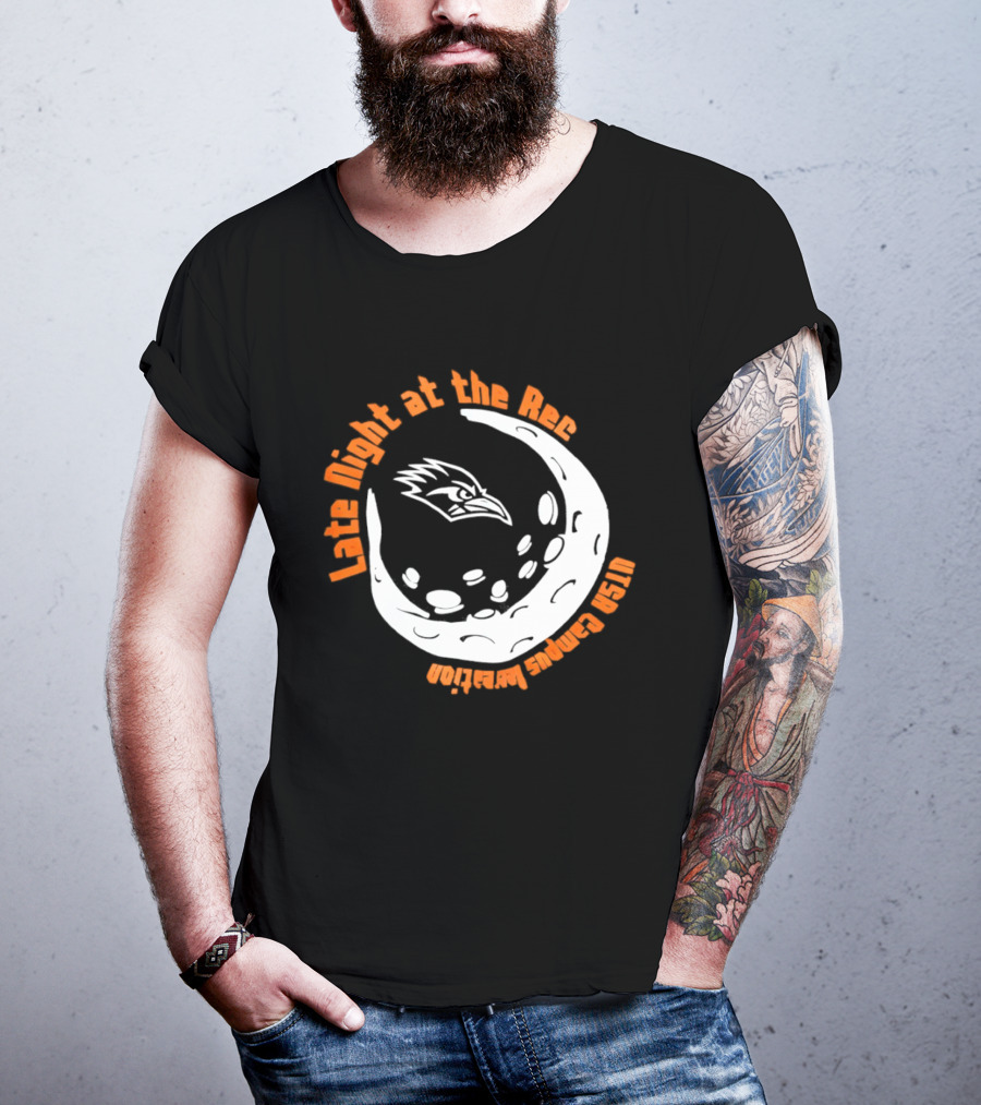 Late Night At The Rec UTSA Roadrunners Campus Recreation Moon T-Shirt