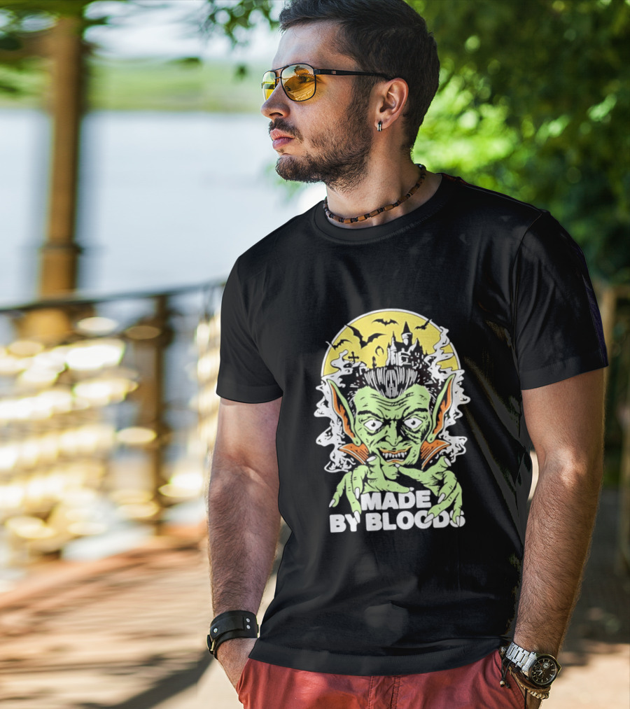 Vampire Halloween Made By Bloods Horror Bats And Haunted Castle T-Shirt