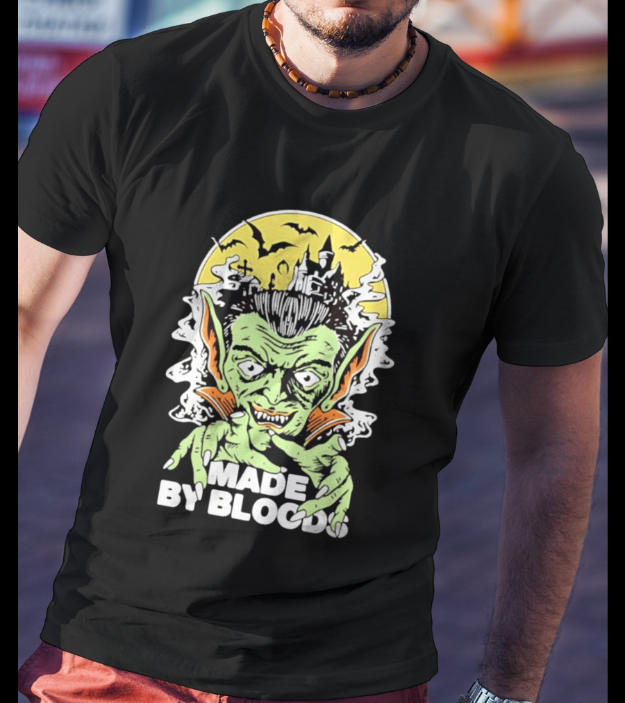 Vampire Halloween Made By Bloods Horror Bats And Haunted Castle T-Shirt