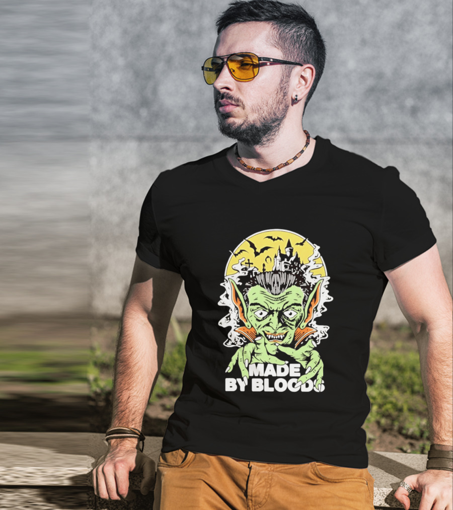 Vampire Halloween Made By Bloods Horror Bats And Haunted Castle T-Shirt