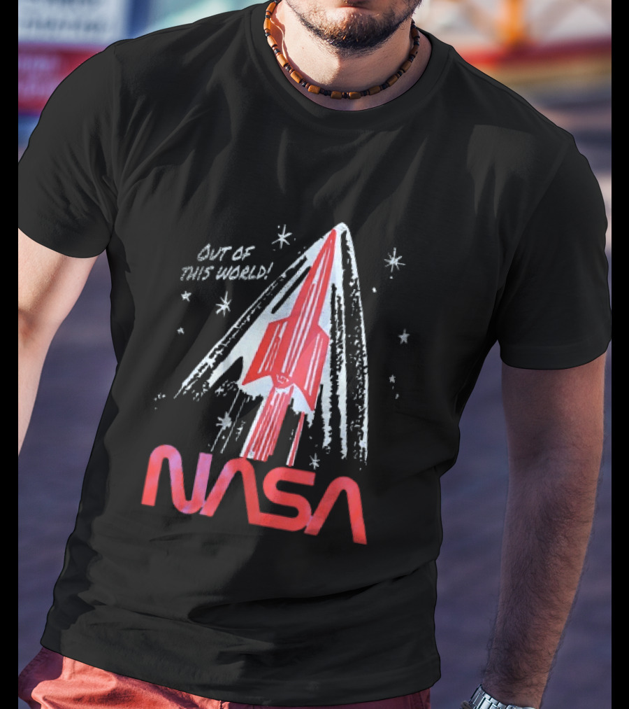 NASA Out Of This World Distressed Rocket Vintage Space Travel T-Shirt