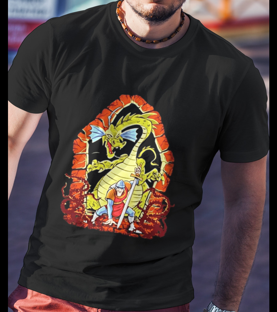 Dirk The Daring Dragon Lair Knights Sword Battle Fantasy Quest Video Game Adventure T-Shirt