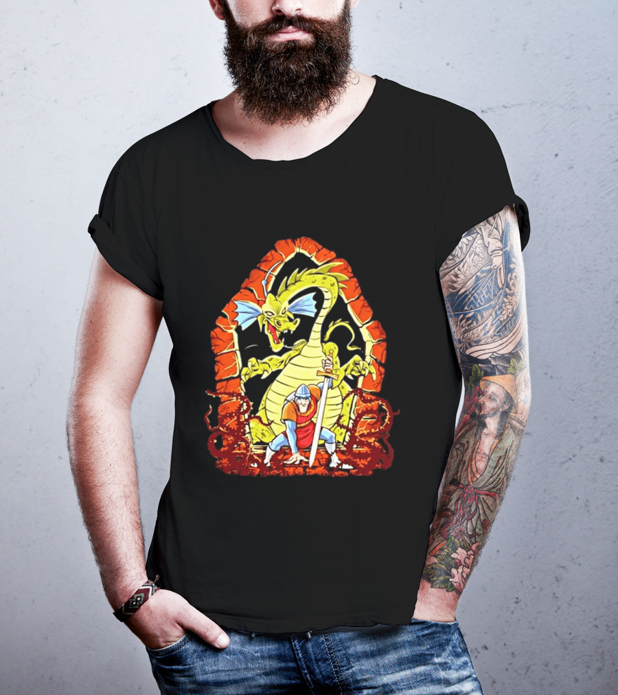 Dirk The Daring Dragon Lair Knights Sword Battle Fantasy Quest Video Game Adventure T-Shirt