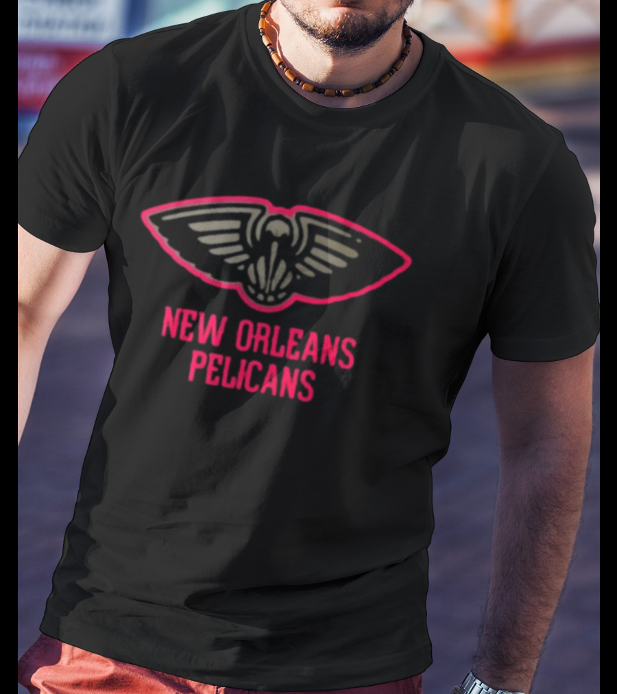 New Orleans Pelicans Highlight Reel Red Outline Basketball Team T-Shirt