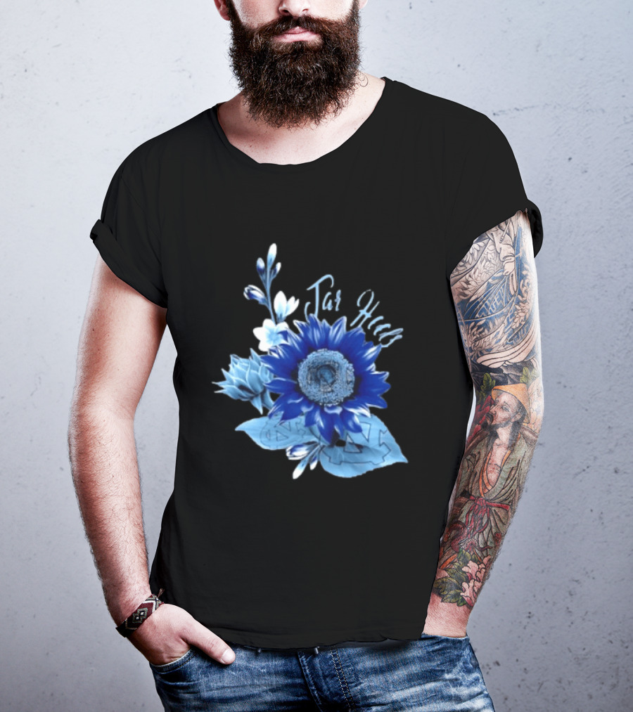 North Carolina Tar Heels Sunflower Floral Football T-Shirt