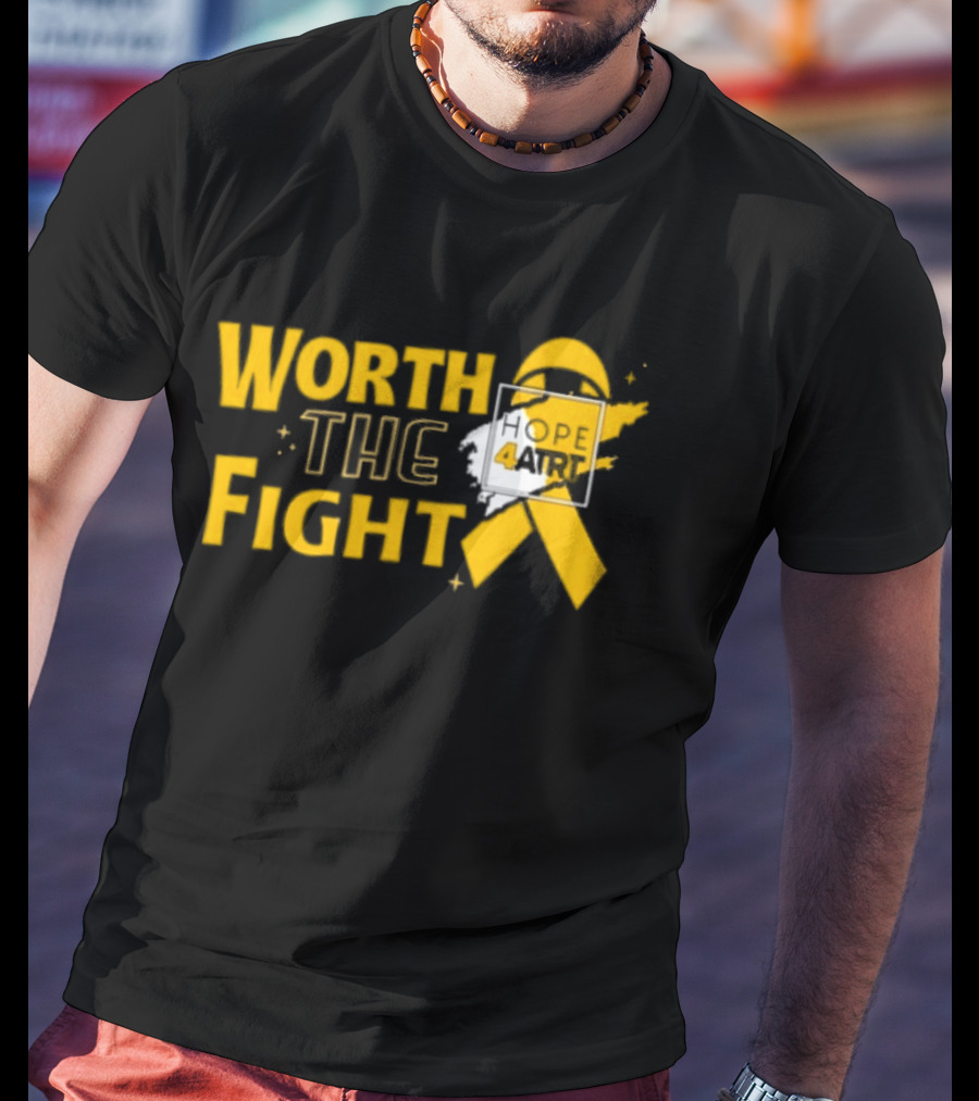 Worth The Fight Hope Yellow Ribbon 4 T-Shirt