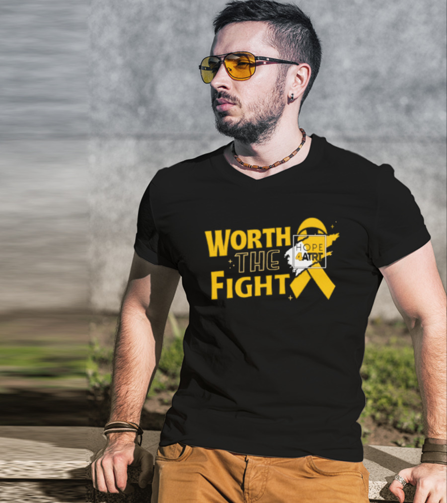 Worth The Fight Hope Yellow Ribbon 4 T-Shirt