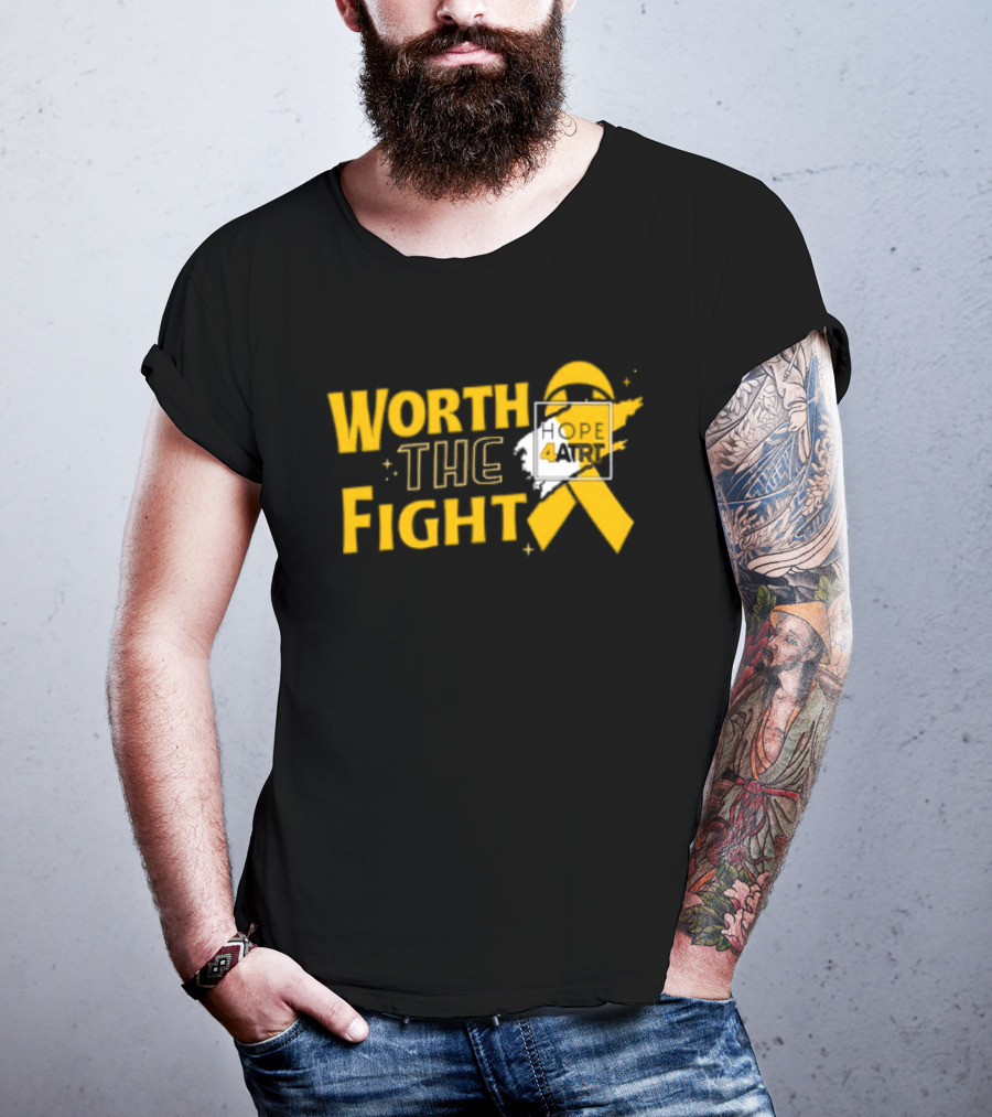 Worth The Fight Hope Yellow Ribbon 4 T-Shirt
