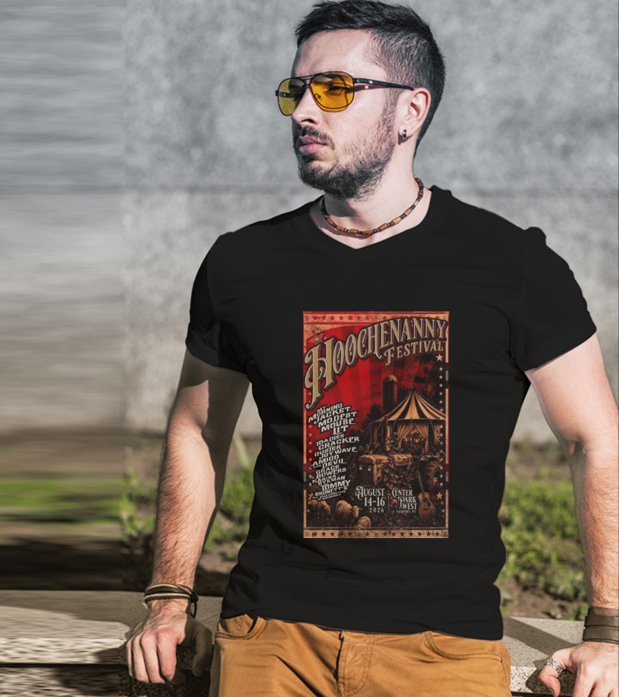 Hoochennany Festival Fairport My Morning Jacket Modest Mouse August 14 16 2026 Center Park West Lineup T-Shirt