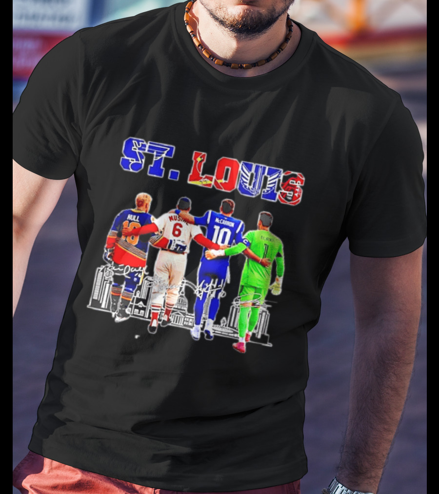 St Louis Hull Musial McCarron Berube Sports Team Players United Iconic City Skyline T-Shirt