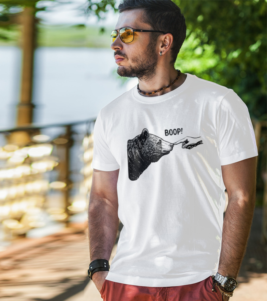 Bear Boop Finger Touching Nose T-Shirt