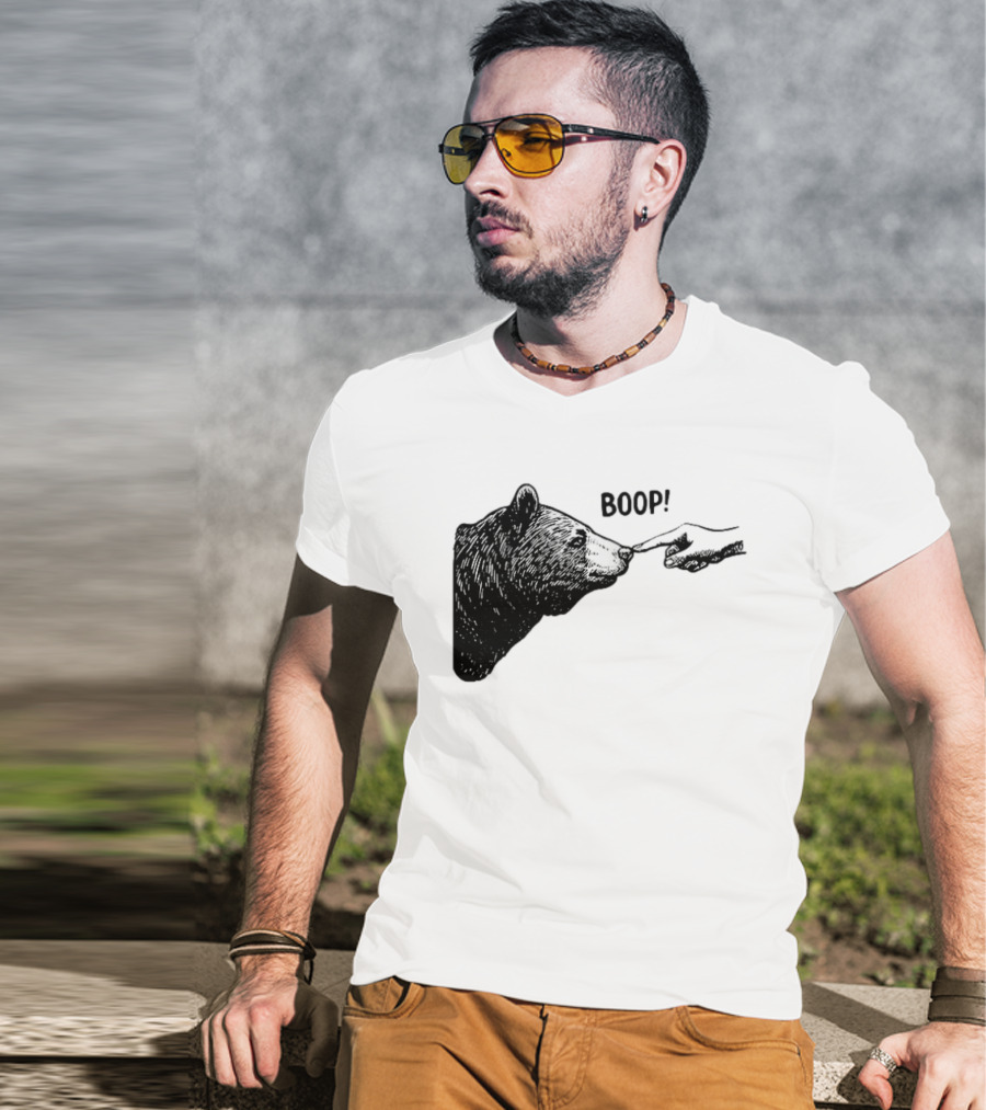 Bear Boop Finger Touching Nose T-Shirt