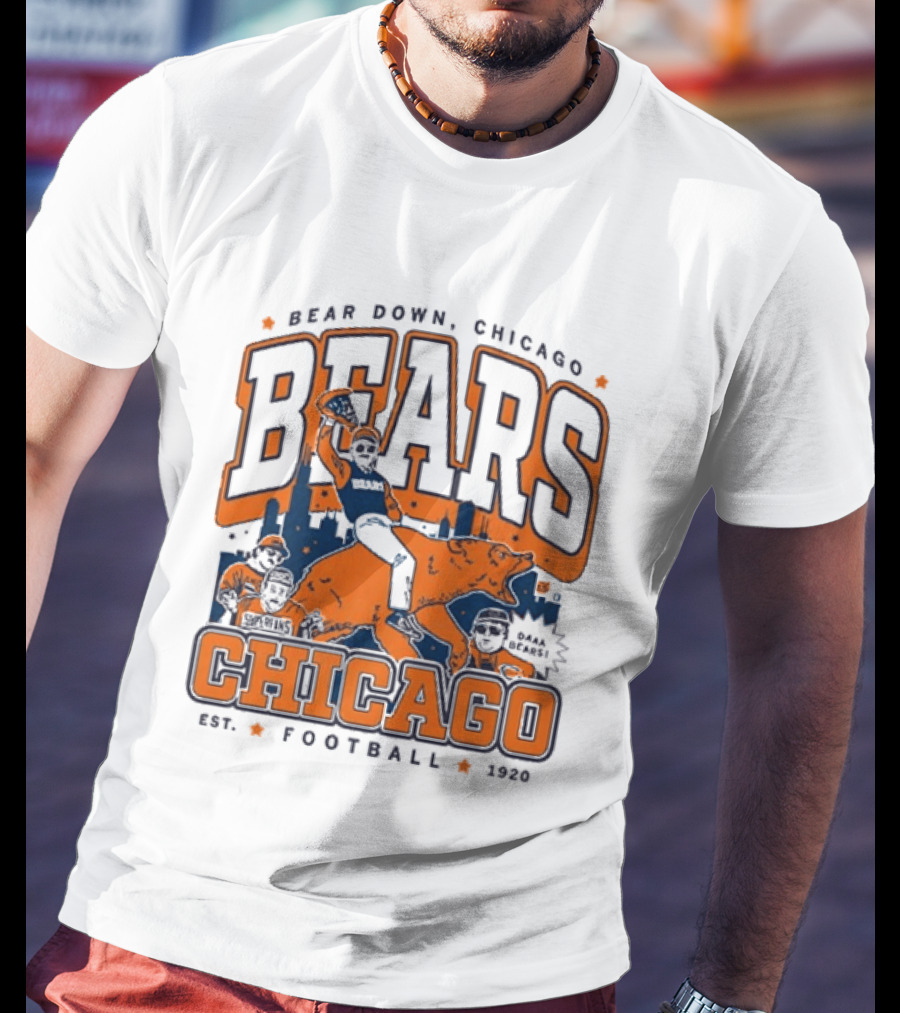 Bear Down Chicago Bears Football Est 1920 Skyline T-Shirt