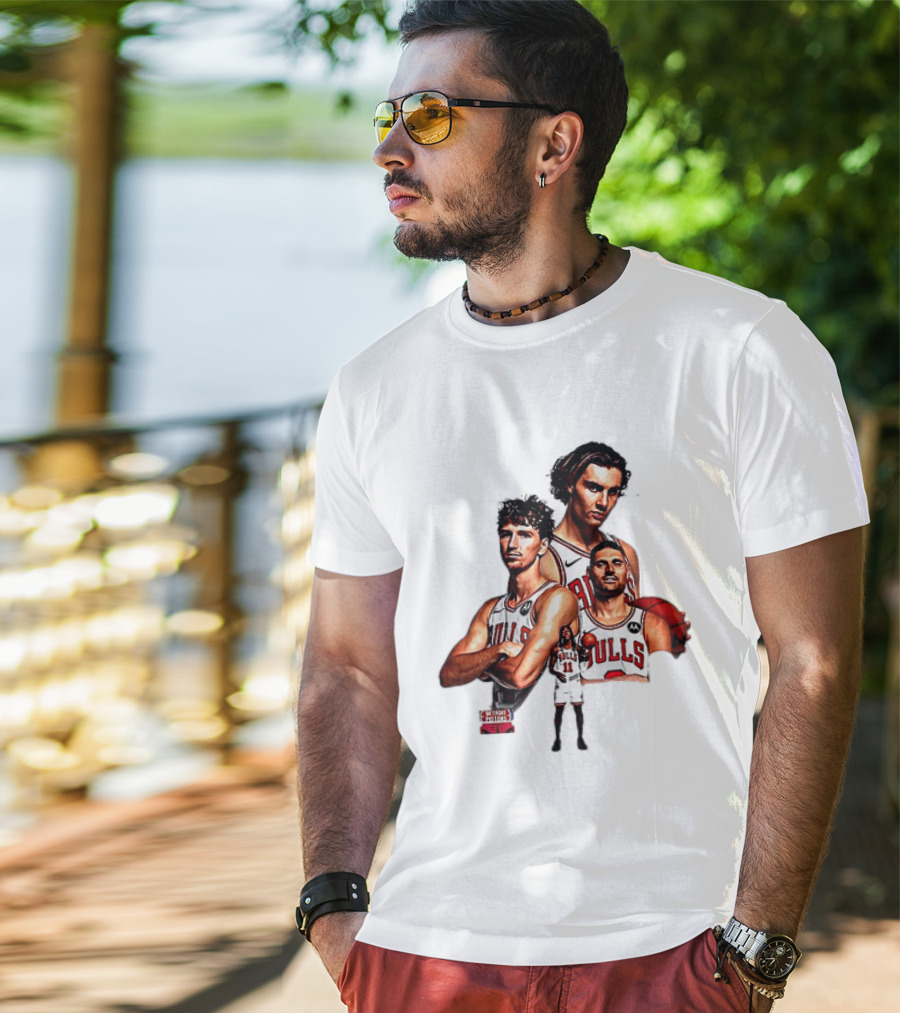 Classic Chicago Bulls NBA 2025 Season Opener Players Montage T-Shirt