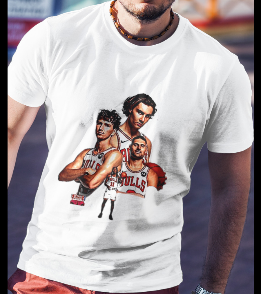 Classic Chicago Bulls NBA 2025 Season Opener Players Montage T-Shirt