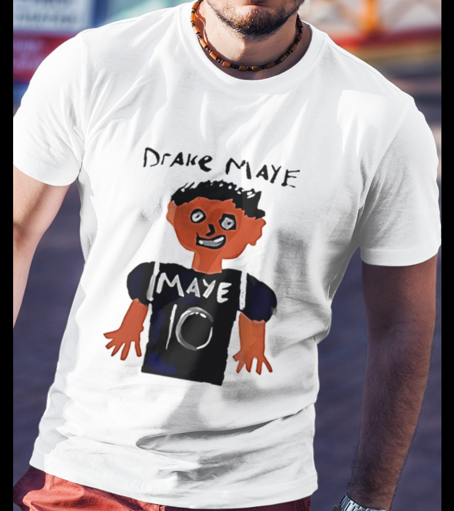Drake Maye 10 Caricature Drawing New England Patriots T-Shirt