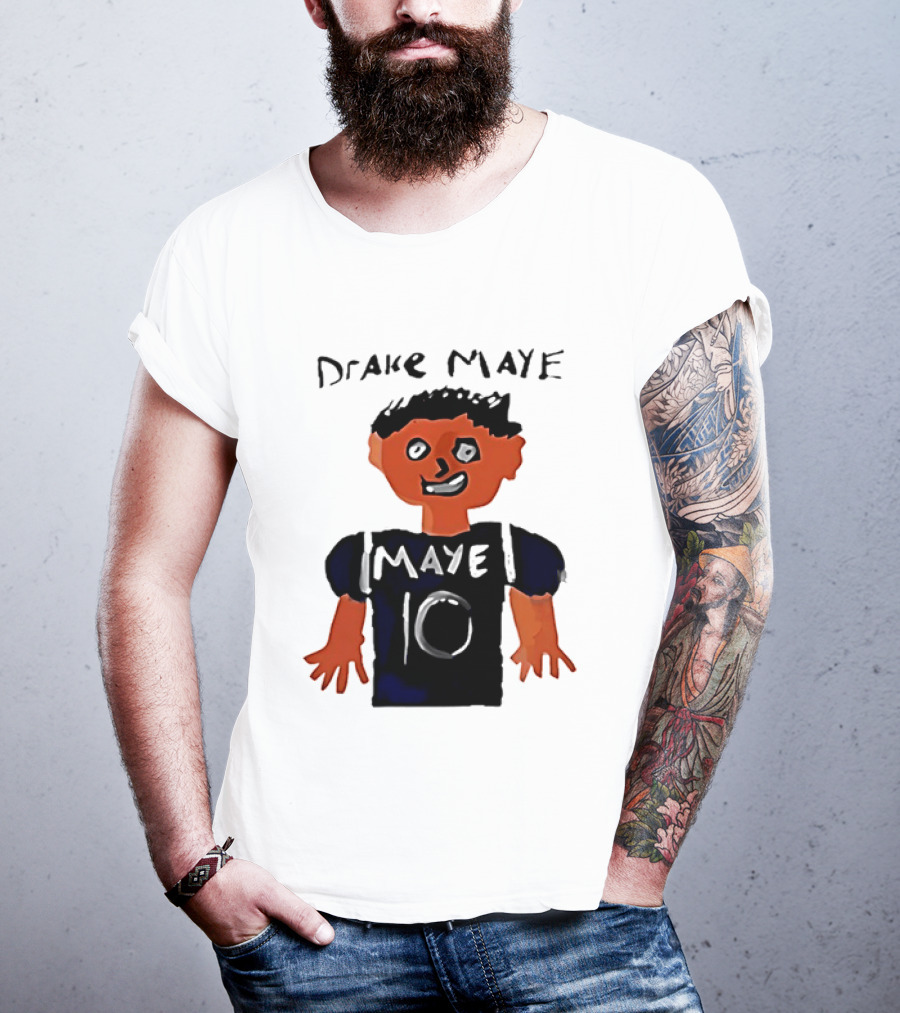 Drake Maye 10 Caricature Drawing New England Patriots T-Shirt