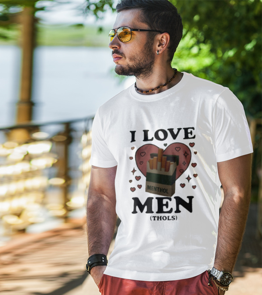 I Love Menthol Cigarettes Heart Cartoon Pack T-Shirt