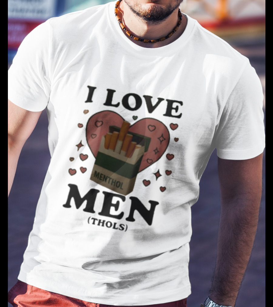 I Love Menthol Cigarettes Heart Cartoon Pack T-Shirt