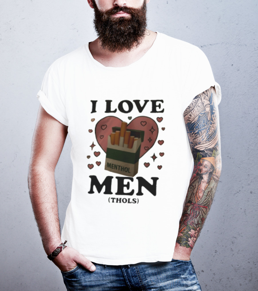 I Love Menthol Cigarettes Heart Cartoon Pack T-Shirt