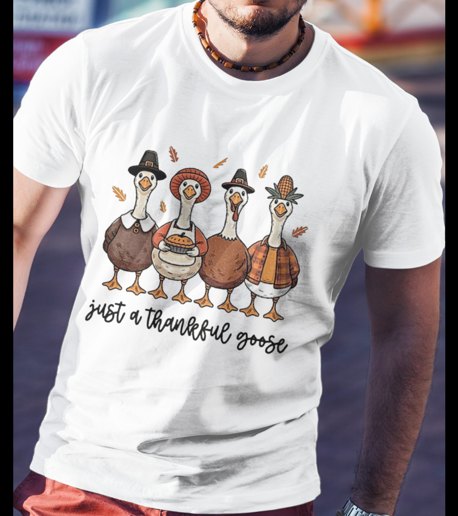 Thankful Goose Thanksgiving Characters 2025 T-Shirt