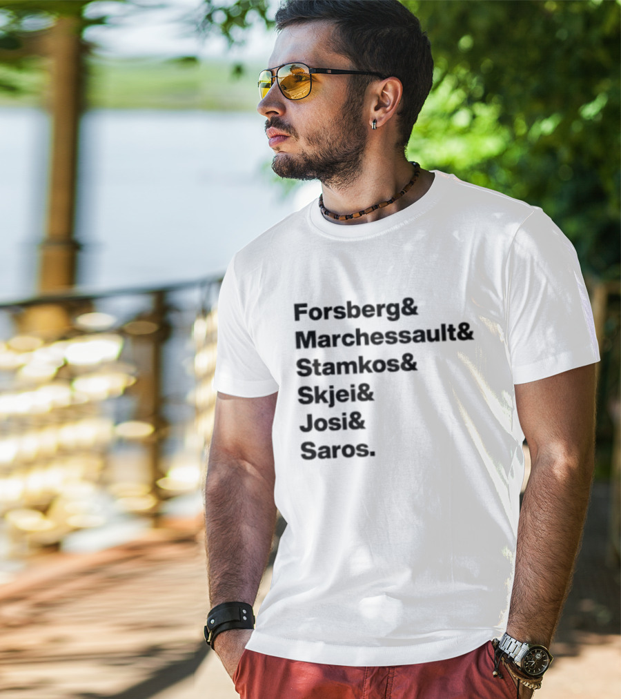 Forsberg Marchessault Stamkos Skjei Josi Saros Roster Names T-Shirt