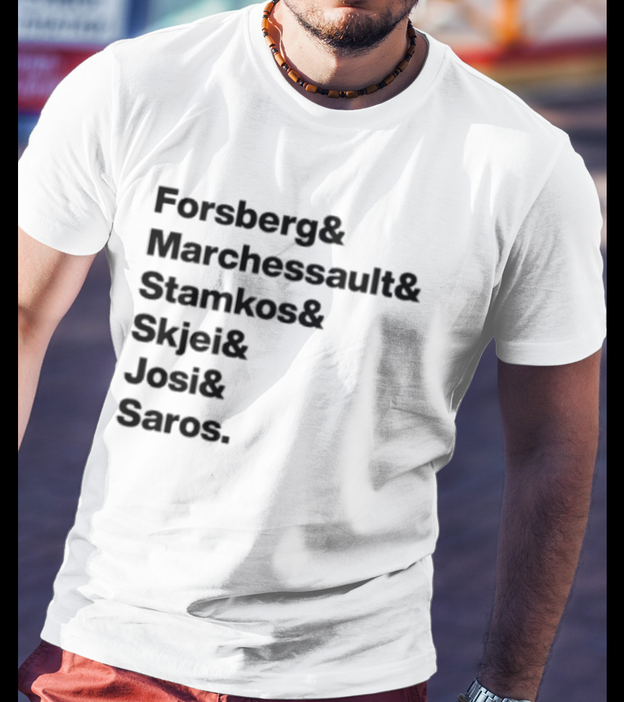 Forsberg Marchessault Stamkos Skjei Josi Saros Roster Names T-Shirt